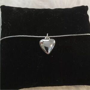 Sterling Silver Puff Heart Bracelet